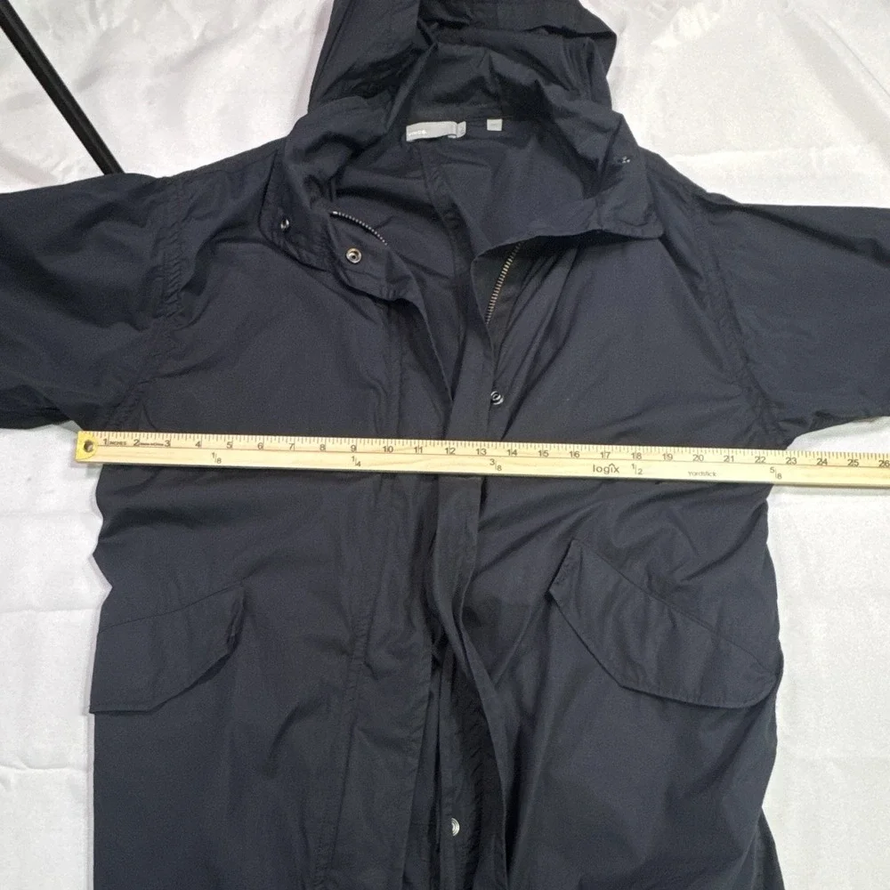 Vince Hooded Utility Field Jacket Navy 100% Cotton Full Zip Size S
